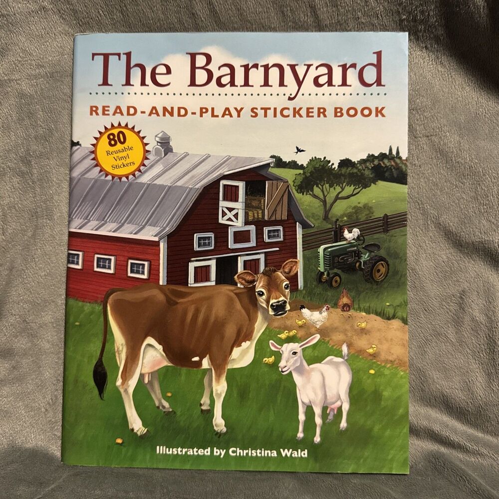 Vintage 2006 The Barnyard Read-and-Play Sticker Book 80 Reusable Vinyl Stickers